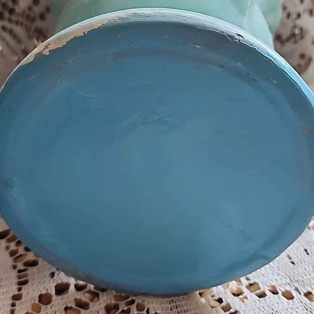Vintage Ceramic Robin Egg Blue Urn/Vase - Picture 4 of 13